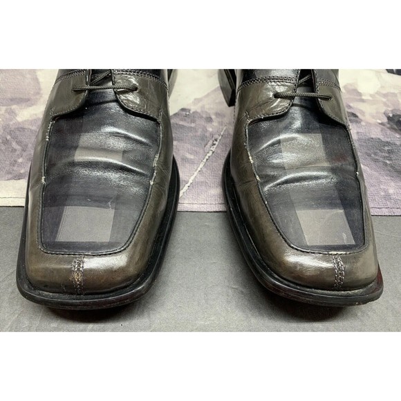 Marco Vicci Premium Derby Dress Shoes Mens 11 M TITAN Gray Black Check Pattern main image 8